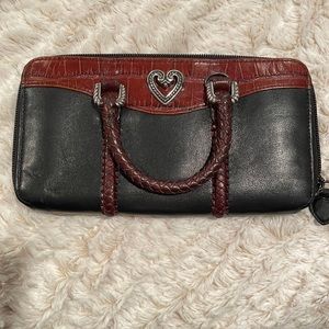 Black & brown leather, vintage Brighton wallet/clutch